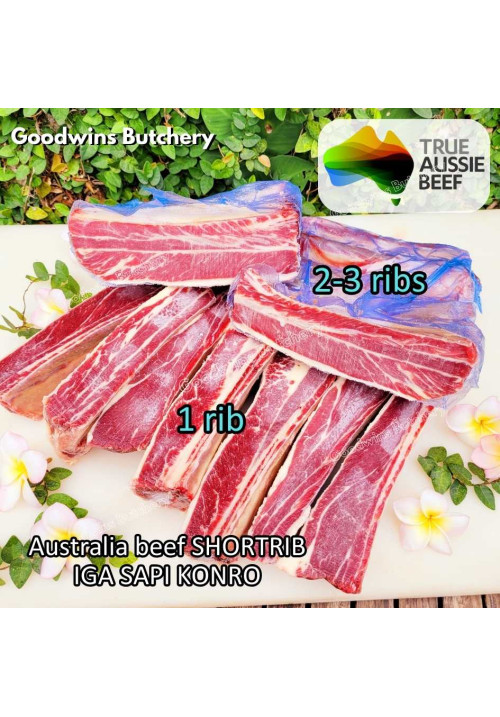 Beef rib SHORTRIB daging iga sapi konro frozen Australia AMH short rib PORTIONED 1 rib (price/kg)